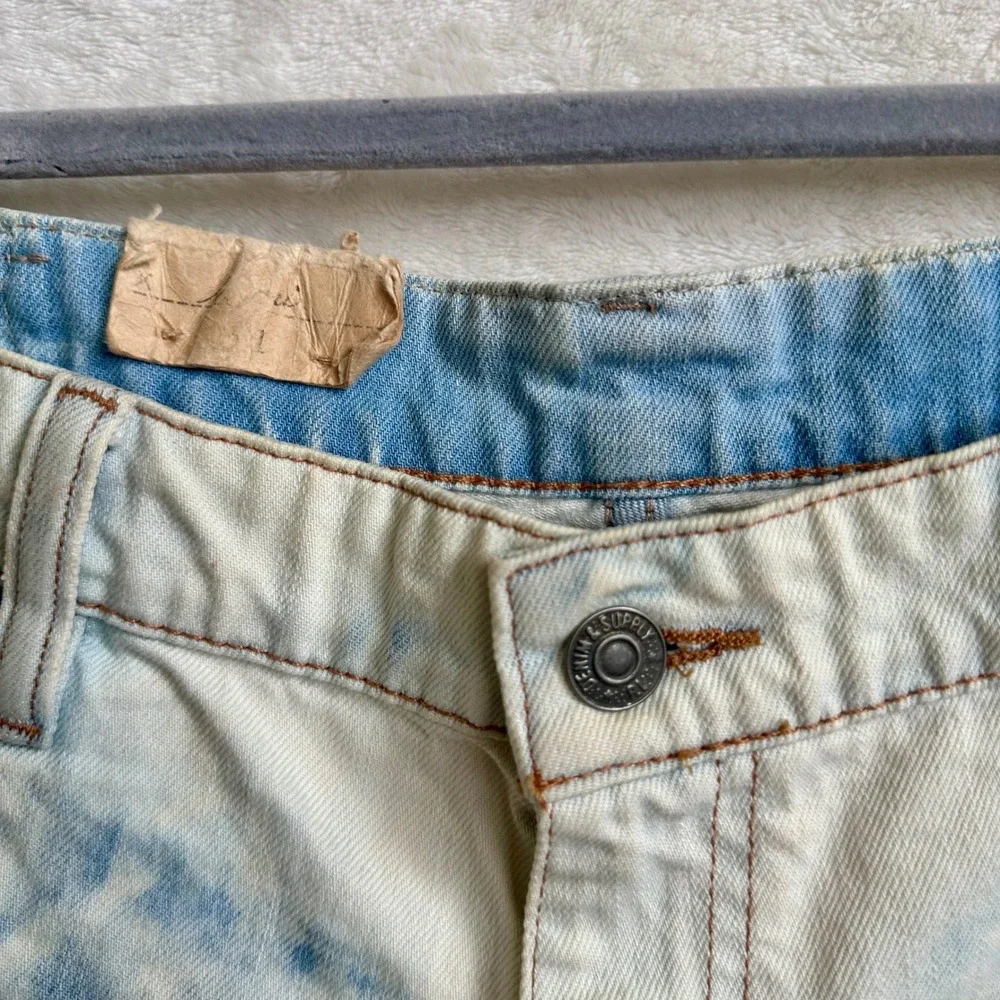 Denim Supply Ralph Lauren Mini Cutoff Shorts Bleached Americana Patch Sz 31